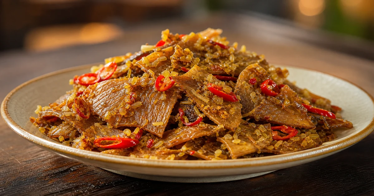 Cá đuối một nắng kho tiêu trong nồi đất sánh nước caramel