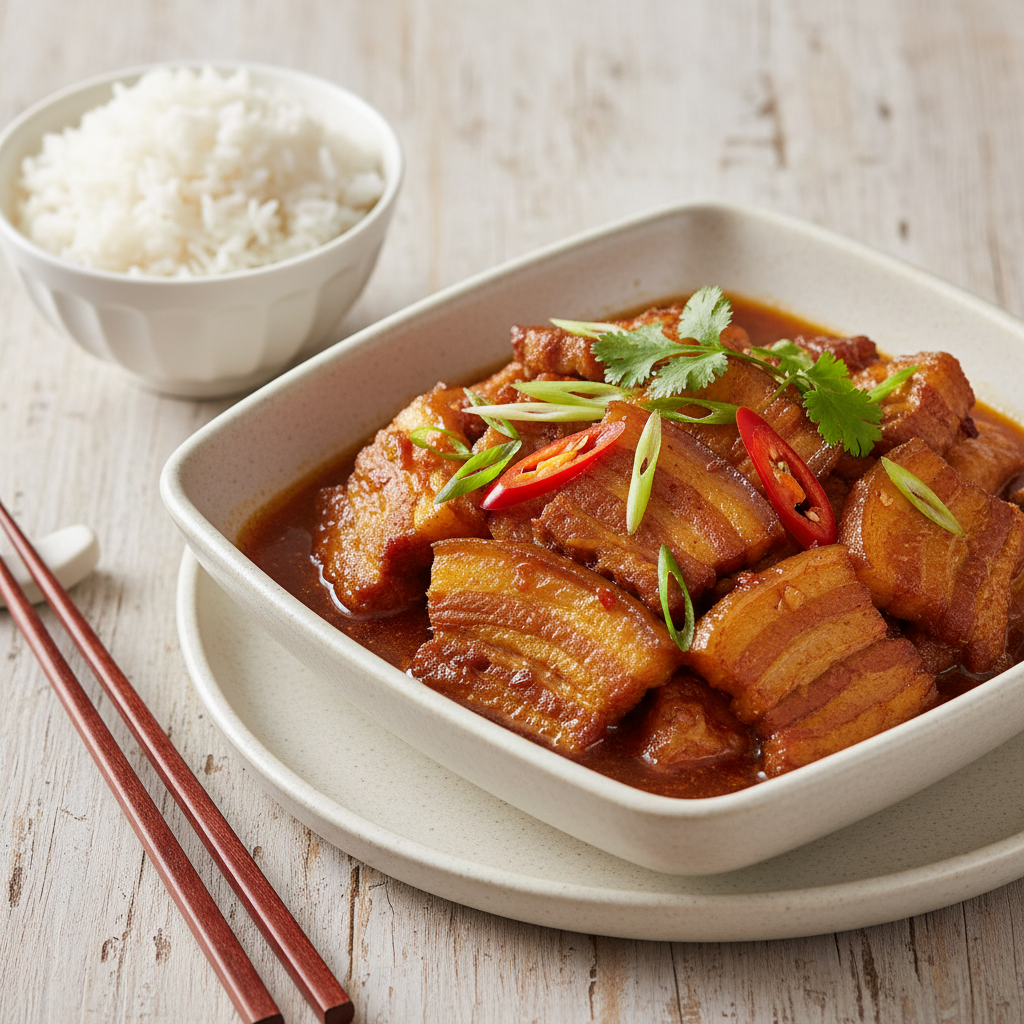 Đĩa cá đù một nắng kho thịt ba chỉ vàng đẹp, nước sốt sánh quyện
